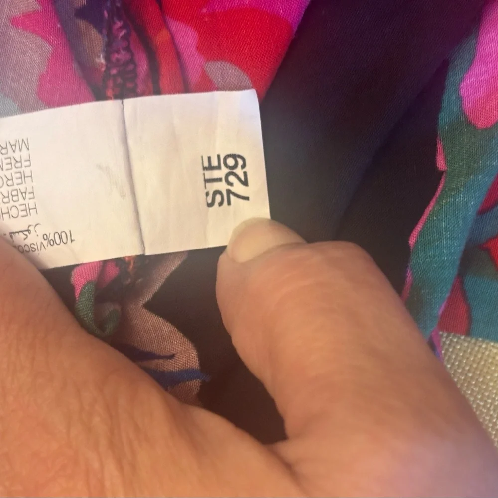 Zara Floral Mini Dress V Neck Tie Back Long Sleeve Size L - Picture 7 of 10